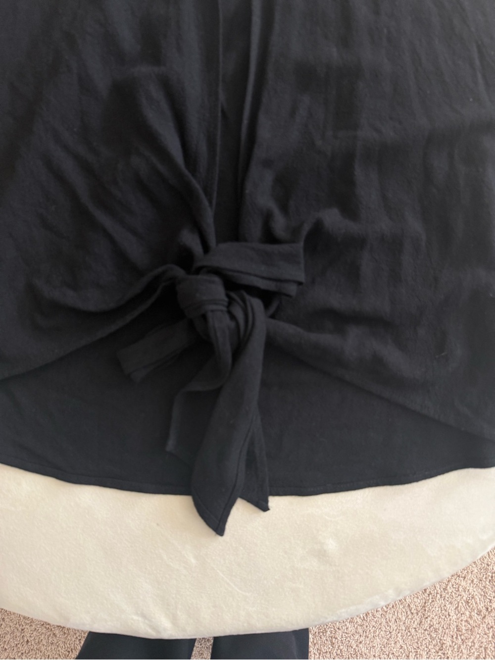 JLUXLABEL Black Tie-Front Long Sleeve Button-Down Top - Picture 3 of 5